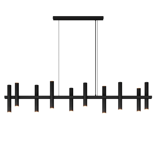 1302 - Stelvio hanging lamp 190cm - 10 tubes - 14 lights 