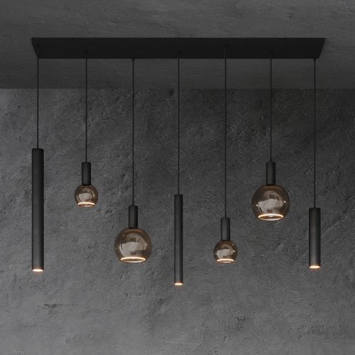 4300 - Riva hanging lamp straight 145cm - 7 Lights 