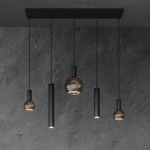 4302 - Riva hanging lamp straight 100cm - 5 lights 