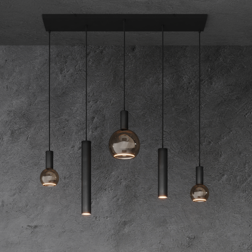 4302 - Riva hanging lamp straight 100cm - 5 lights 