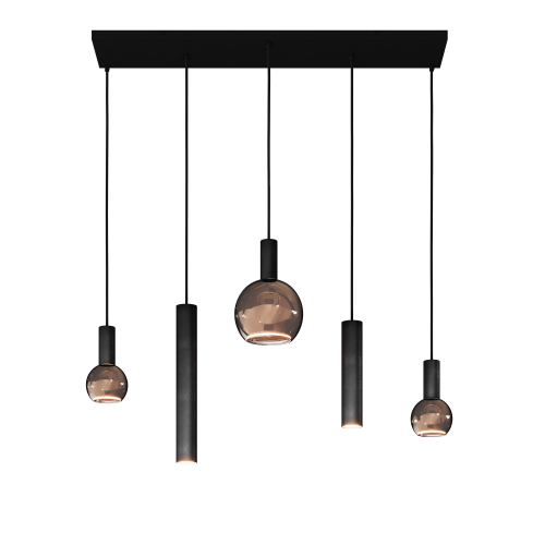 4302 - Riva hanging lamp straight 100cm - 5 lights 