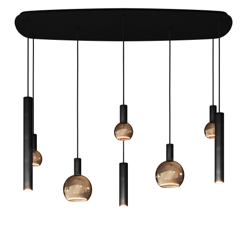 4311 - Riva hanging lamp Danish oval 145cm - 8 lights 