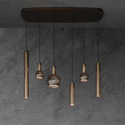4316 - Riva hanging lamp Danish oval 110cm - 6 lights 