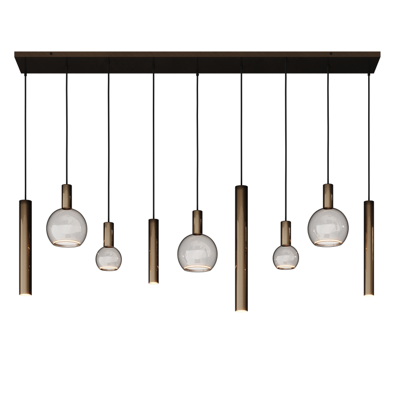 4320 - Riva hanging lamp straight 170cm - 9 lights 