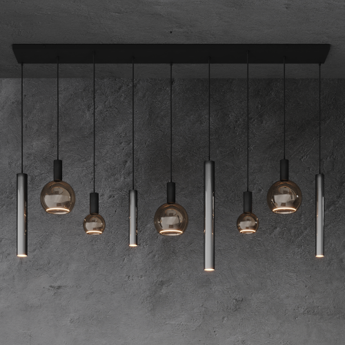 4320 - Riva hanging lamp straight 170cm - 9 lights 