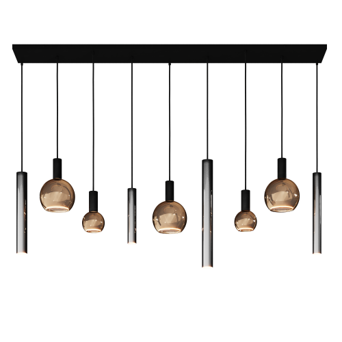 4320 - Riva hanging lamp straight 170cm - 9 lights 