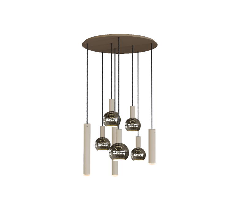 4335 - Riva hanging lamp round Ø70 cm - 8 lights  