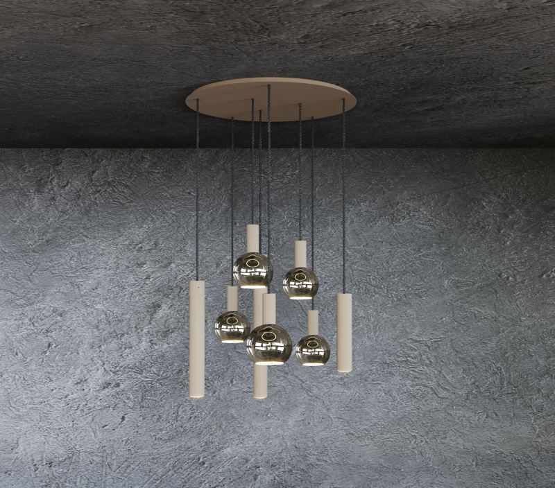 4335 - Riva hanging lamp round Ø70 cm - 8 lights  