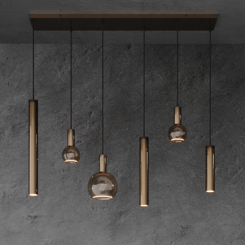 4370 - Riva hanging lamp straight 120cm - 6 lights 