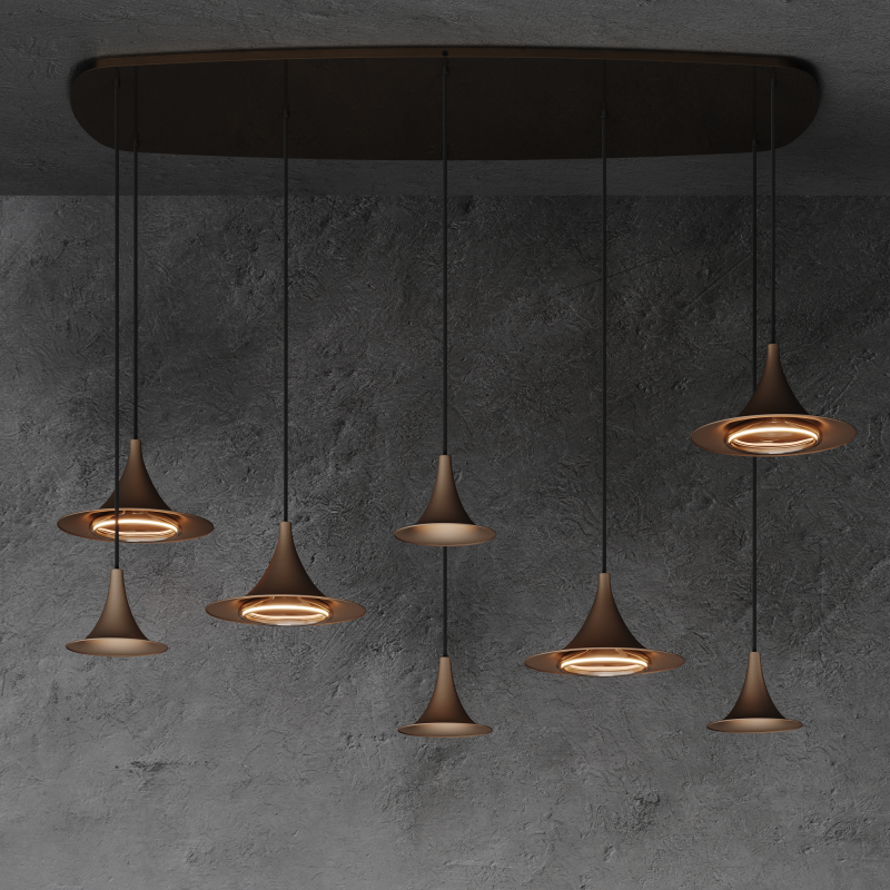 6700 - Arezzo pendant lamp Danish oval - 8 lights 