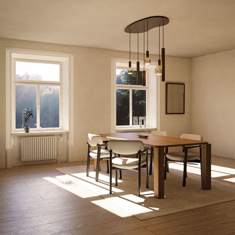 4318 - Riva pendant lamp organic - 6 lights