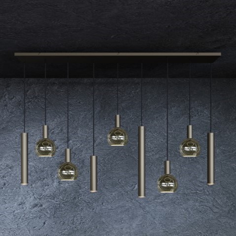 4325 - Riva hanging lamp straight 170cm - 9 lights  