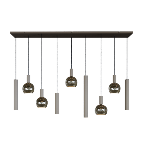 4325 - Riva hanging lamp straight 170cm - 9 lights  