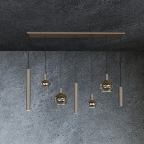 4380 - Riva hanging lamp straight 145cm - 7 Lights  