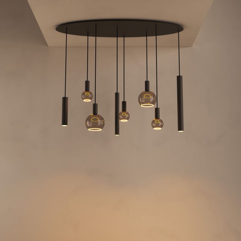 4310 - Riva hanging lamp oval 140cm - 8 lights 