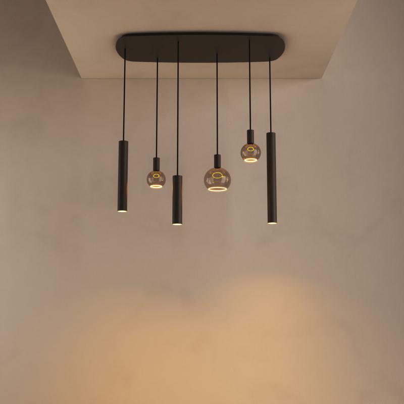 4316 - Riva hanging lamp Danish oval 110cm - 6 lights 