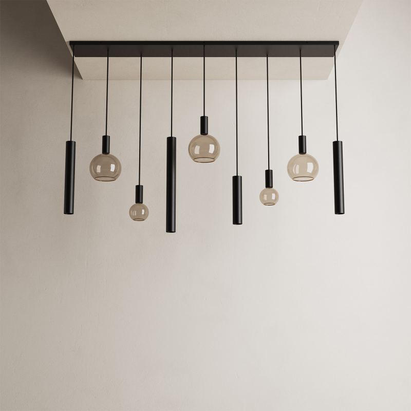 4325 - Riva hanging lamp straight 170cm - 9 lights  