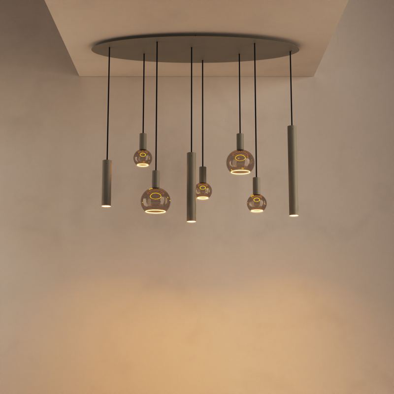 4390 - Riva hanging lamp oval 140cm - 8 lights