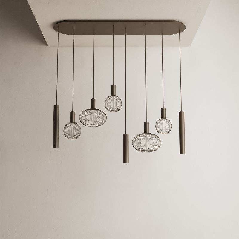 9100 - Como pendant lamp flat oval 145cm - 8 lights 