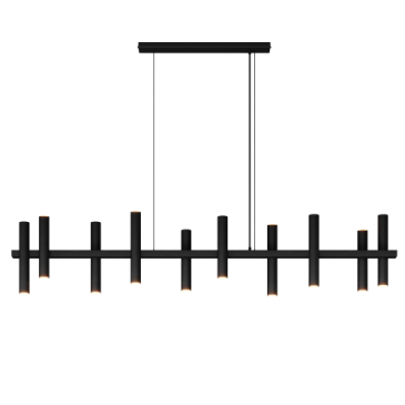 1302 - Stelvio hanging lamp 190cm - 10 tubes - 14 lights
