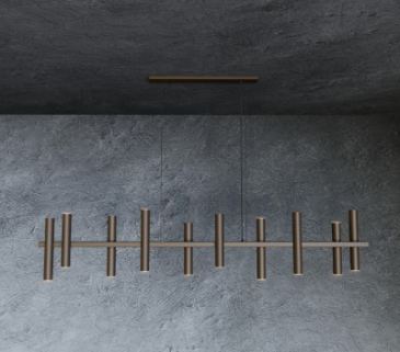 1302 - Stelvio hanging lamp 190cm - 10 tubes - 14 lights