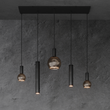 4302 - Riva hanging lamp straight 100cm - 5 lights 