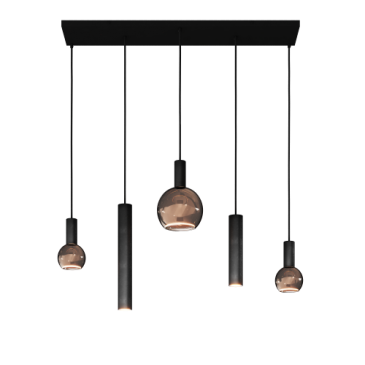 4302 - Riva hanging lamp straight 100cm - 5 lights 