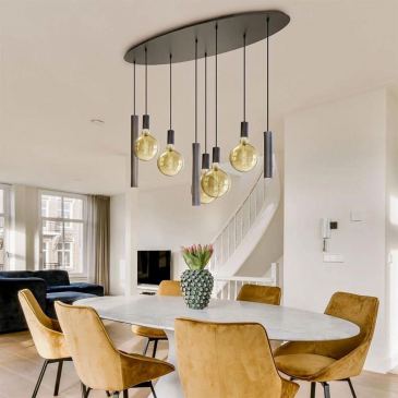 4310 - Riva hanglamp ovaal 140cm - 8 lichts