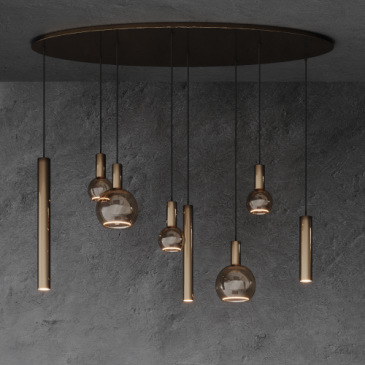 4310 - Riva hanging lamp oval 140cm - 8 lights