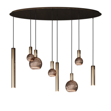 4310 - Riva hanging lamp oval 140cm - 8 lights