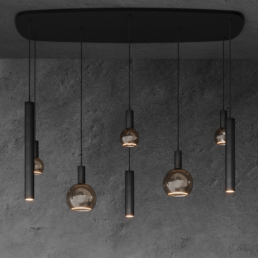 4311 - Riva hanging lamp Danish oval 145cm - 8 lights 