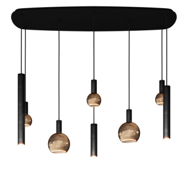 4311 - Riva hanging lamp Danish oval 145cm - 8 lights 