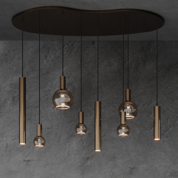 4317 - Riva pendant lamp organic - 8 lights