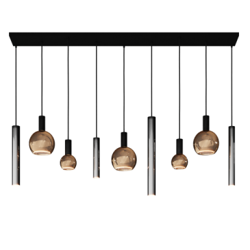 4320 - Riva hanging lamp straight 170cm - 9 lights 