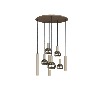4335 - Riva hanging lamp round Ø70 cm - 8 lights  