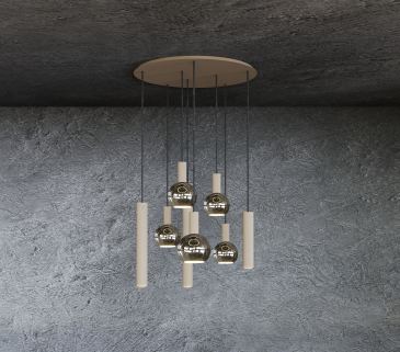 4335 - Riva hanging lamp round Ø70 cm - 8 lights  