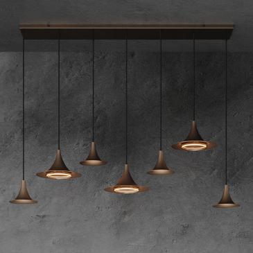 6730 - Arezzo pendant lamp straight 145cm - 7 lights 