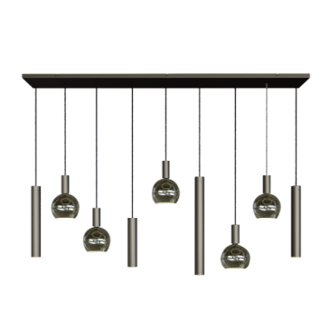 4325 - Riva hanging lamp straight 170cm - 9 lights