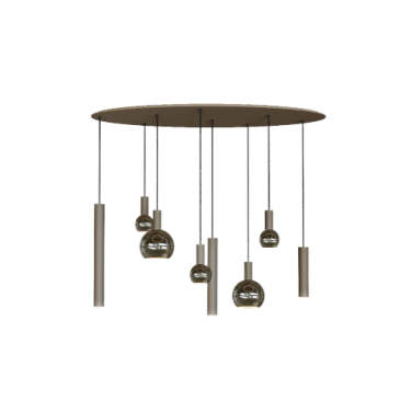 4390 - Riva hanging lamp oval 140cm - 8 lights 
