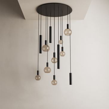 4345 - Riva hanging lamp round Ø95 cm - 12 lights 