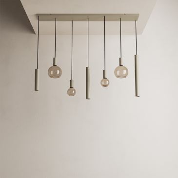 4380 - Riva hanging lamp straight 145cm - 7 Lights  