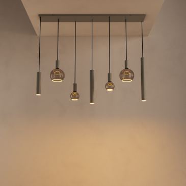 4380 - Riva hanging lamp straight 145cm - 7 Lights  