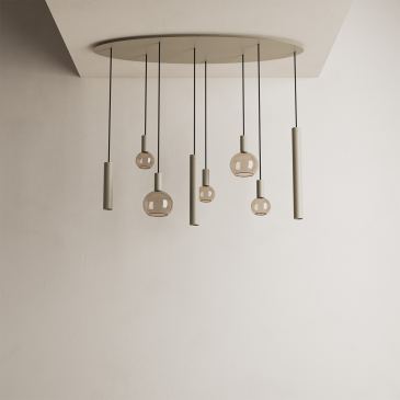 4390 - Riva hanging lamp oval 140cm - 8 lights 