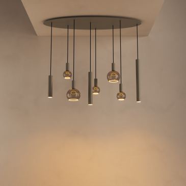 4390 - Riva hanging lamp oval 140cm - 8 lights 
